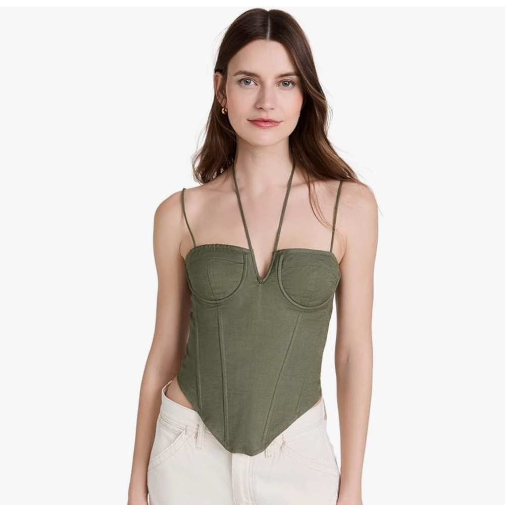 Lioness Del Gato Corset Top Khaki SIZE M